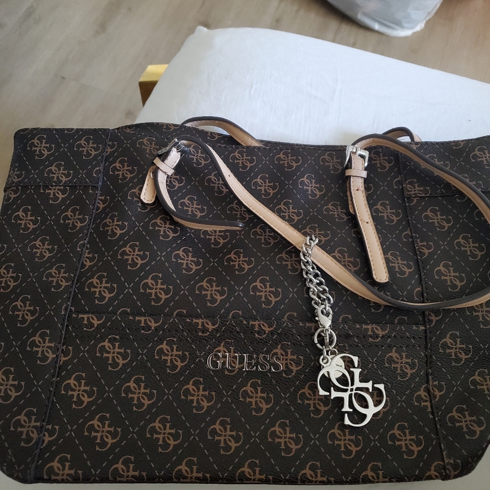 Guess Brown and Tan Handbag